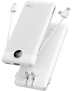 Foto 1 | Cargador Portátil Vrurc, 1000 Mah, Usb C, Cables Integrados, Color Blanco - Venta Internacional.