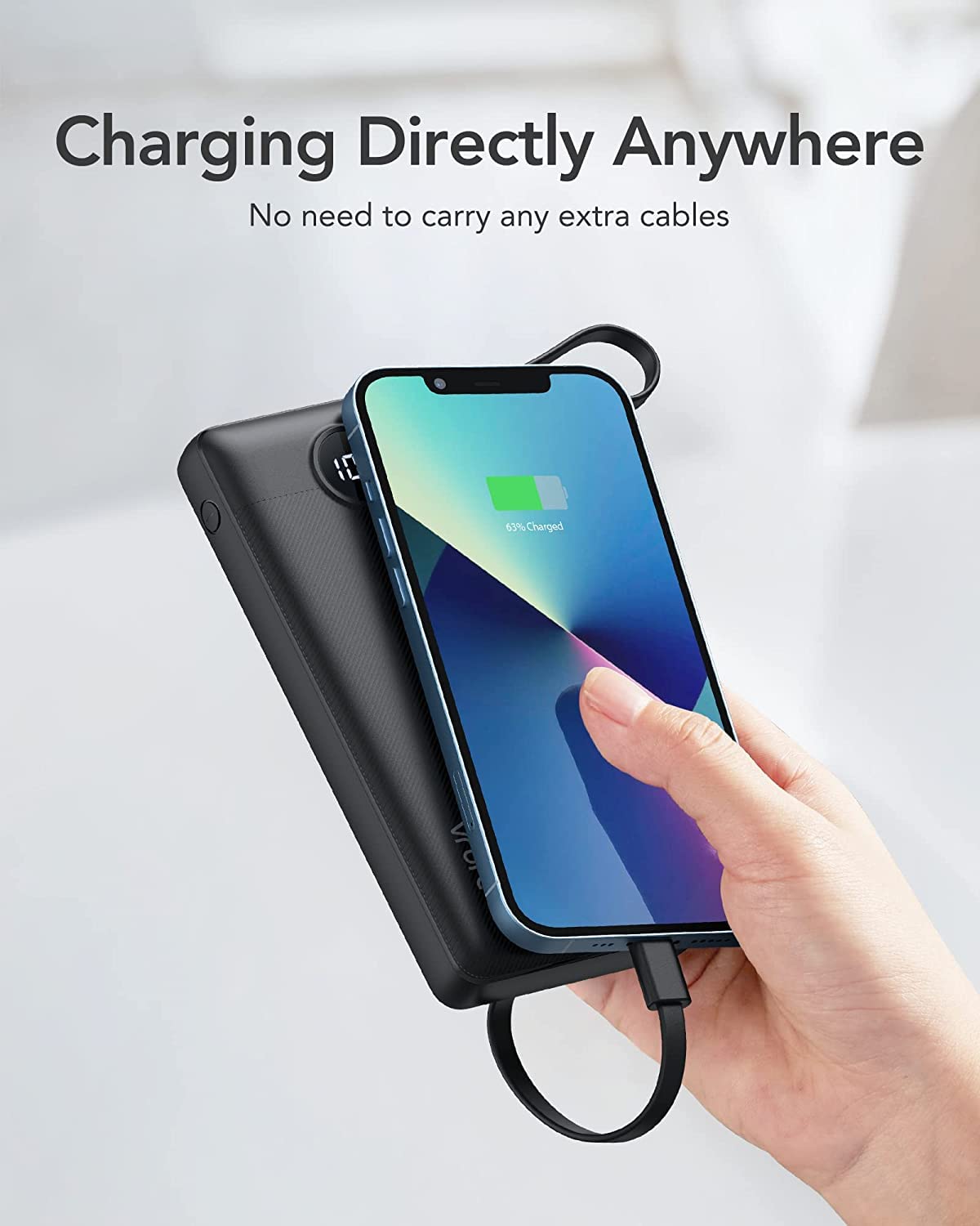 Foto 5 pulgar | Banco De Energía Vrurc De 10000 Mah Con Cables Integrados, 5 Salidas Y 2 Entradas - Venta Internacional.