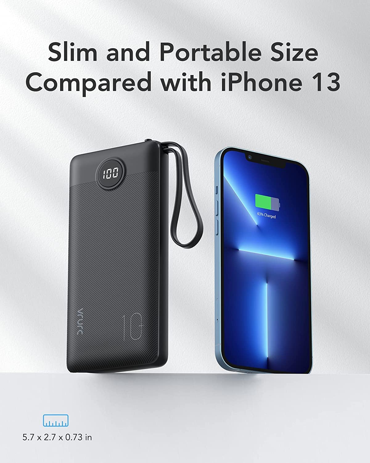 Foto 7 pulgar | Banco De Energía Vrurc De 10000 Mah Con Cables Integrados, 5 Salidas Y 2 Entradas - Venta Internacional.