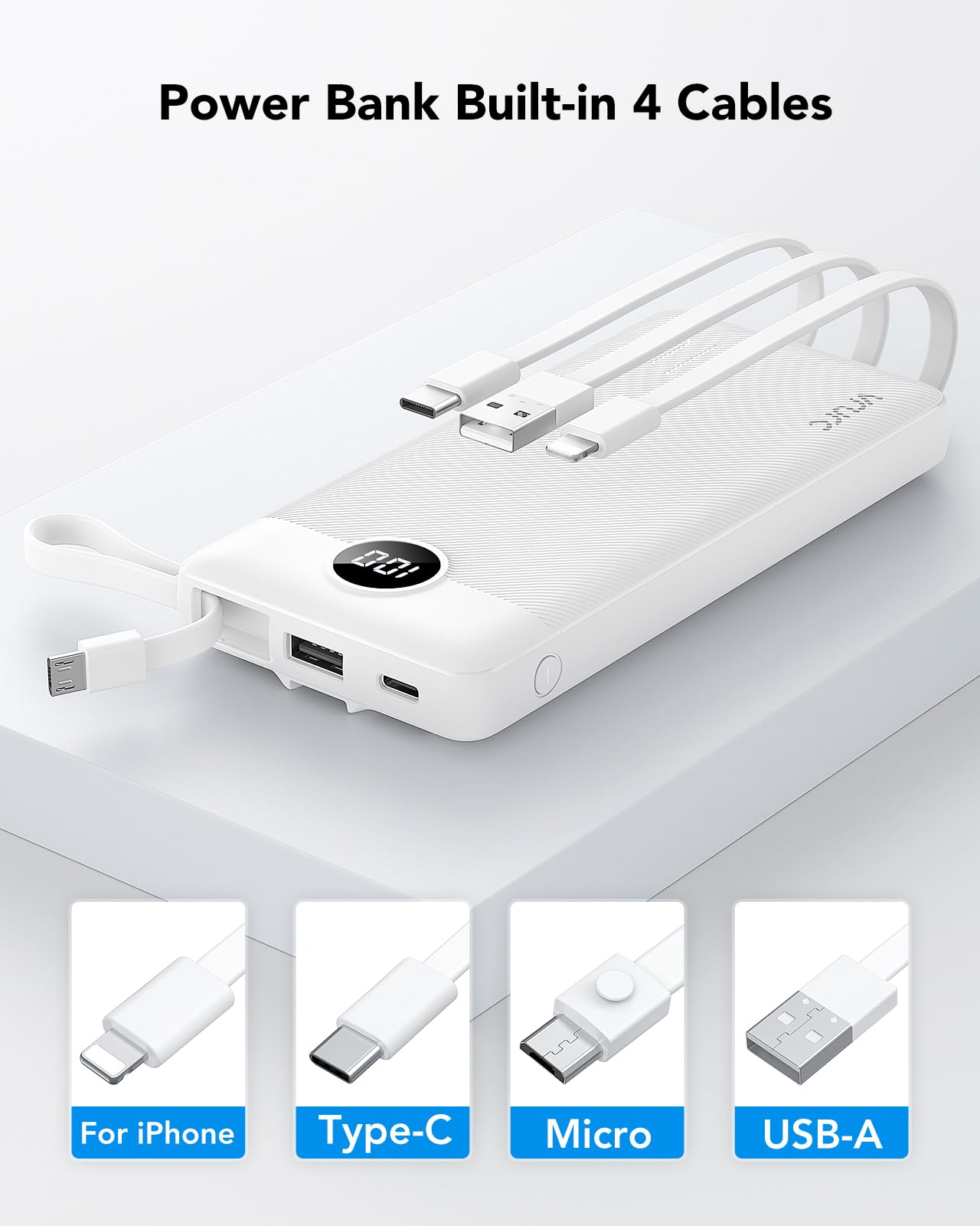 Foto 3 pulgar | Banco De Energía Vrurc De 10000 Mah Con Pantalla Led De 5 Salidas Y 2 Entradas - Venta Internacional.