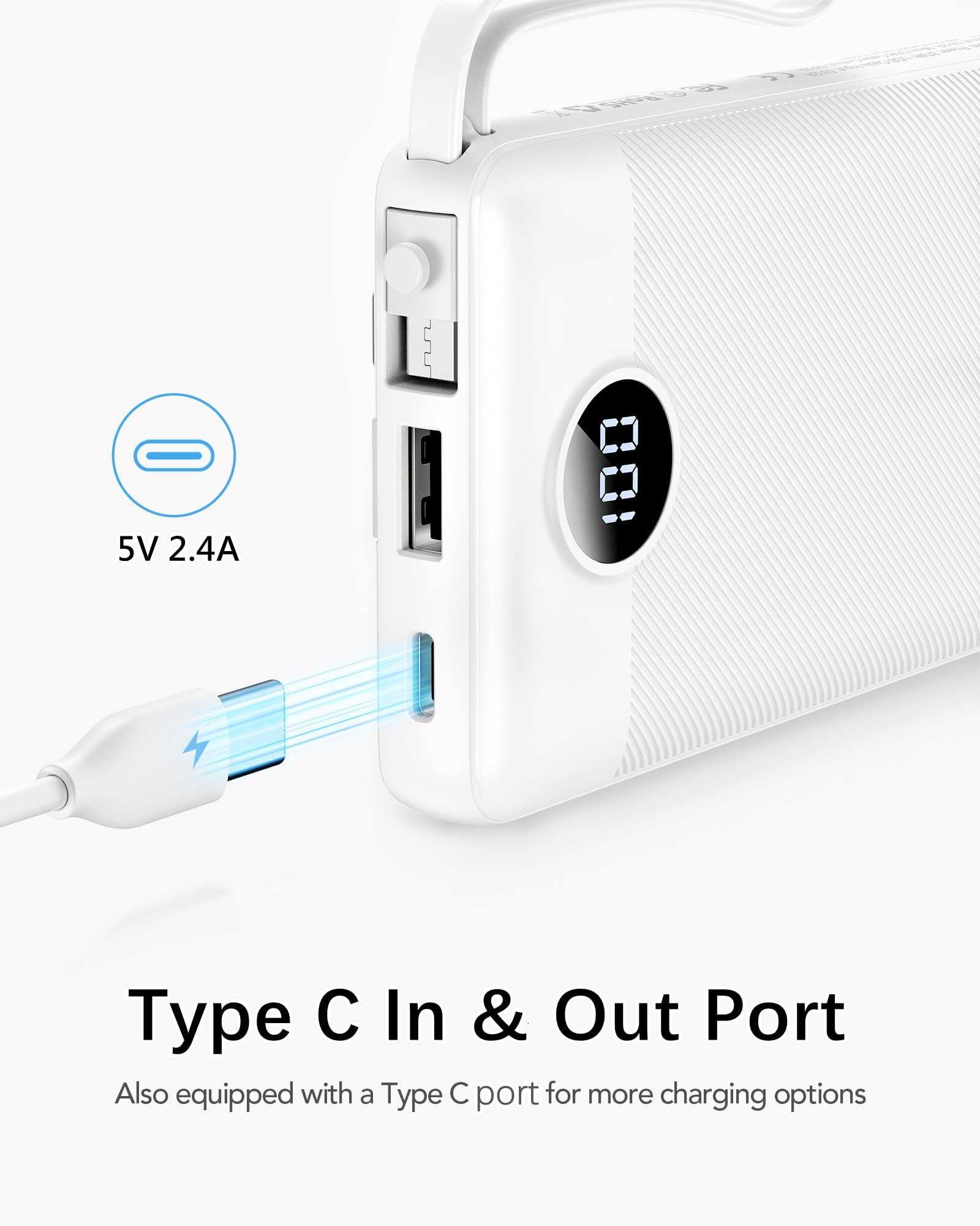 Foto 4 pulgar | Banco De Energía Vrurc De 10000 Mah Con Pantalla Led De 5 Salidas Y 2 Entradas - Venta Internacional.