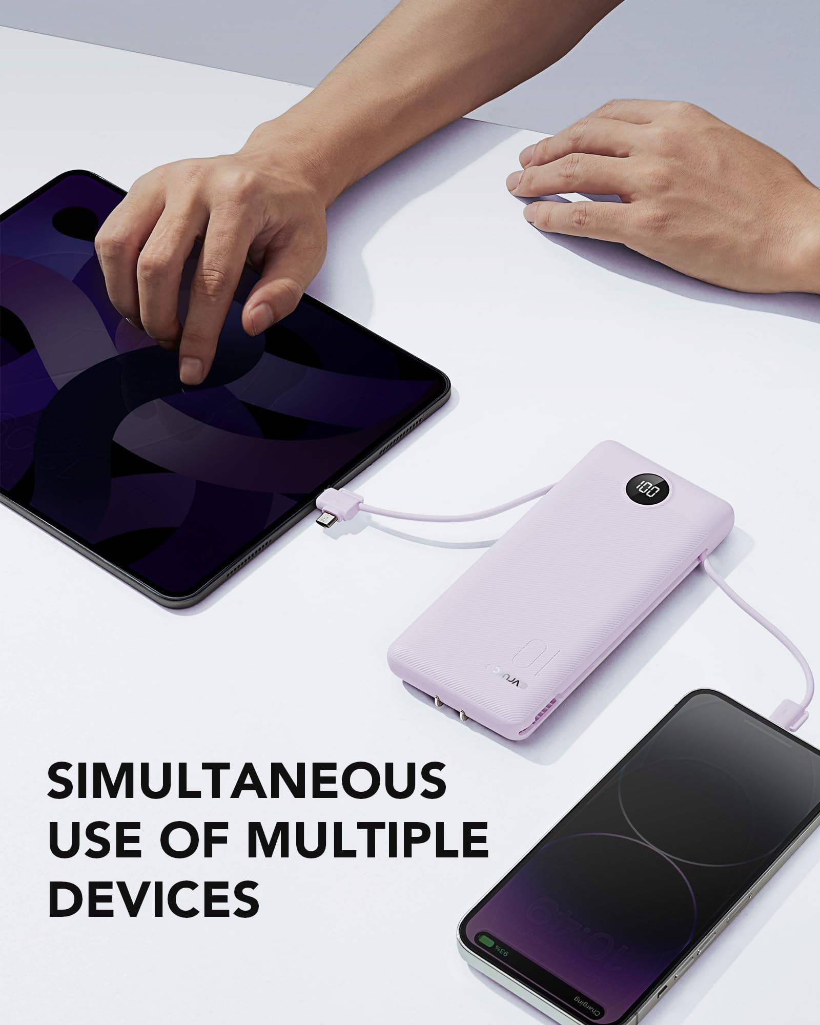 Foto 7 pulgar | Cargador Portátil Vrurc De 10000 Mah Con Cables Y Enchufe Integrados - Venta Internacional.