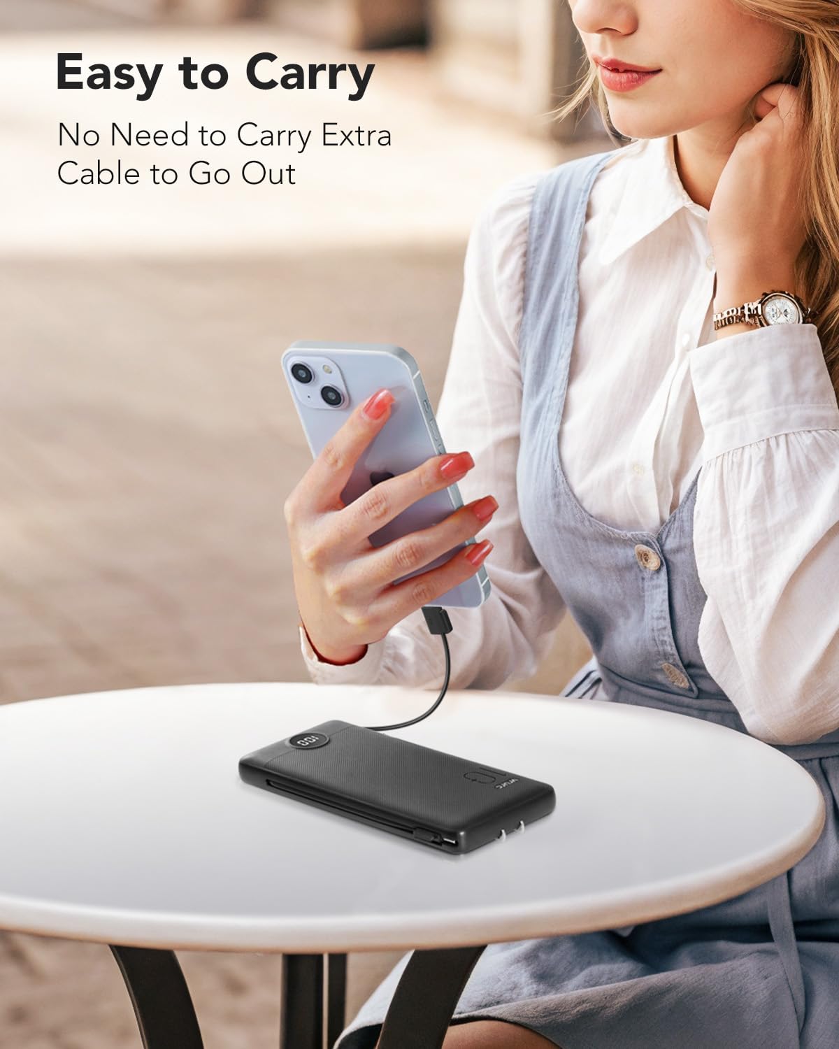 Foto 6 pulgar | Cargador Portátil Vrurc De 10000 Mah Con Cables Y Enchufe Integrados - Venta Internacional.