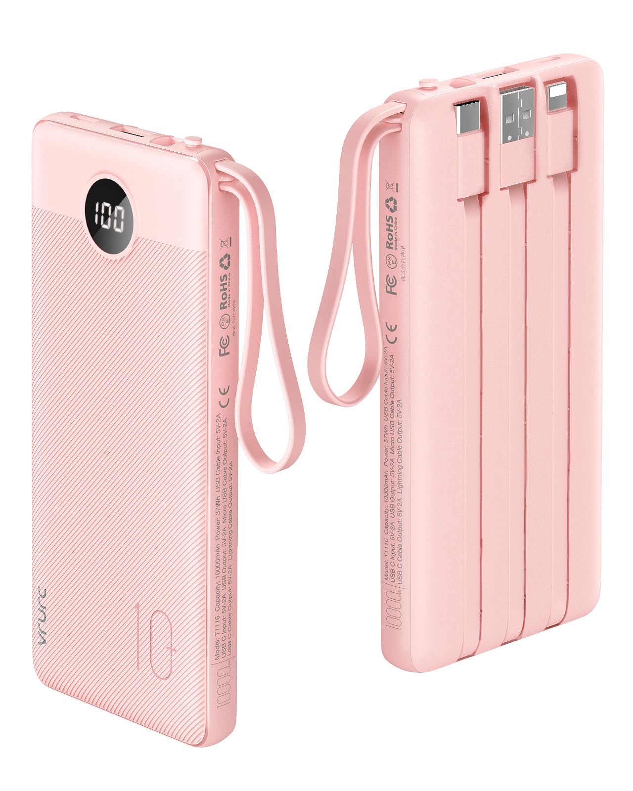 Foto 1 | Banco De Energía Vrurc De 10000 Mah Con Pantalla Led De 5 Salidas Y 2 Entradas - Venta Internacional.