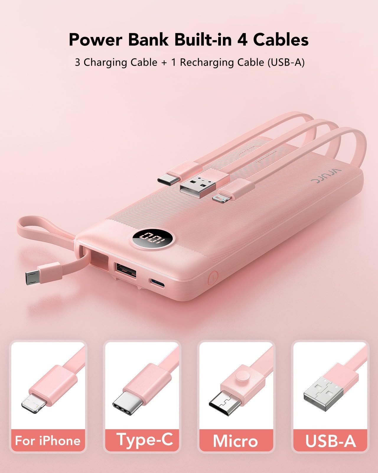 Foto 3 pulgar | Banco De Energía Vrurc De 10000 Mah Con Pantalla Led De 5 Salidas Y 2 Entradas - Venta Internacional.