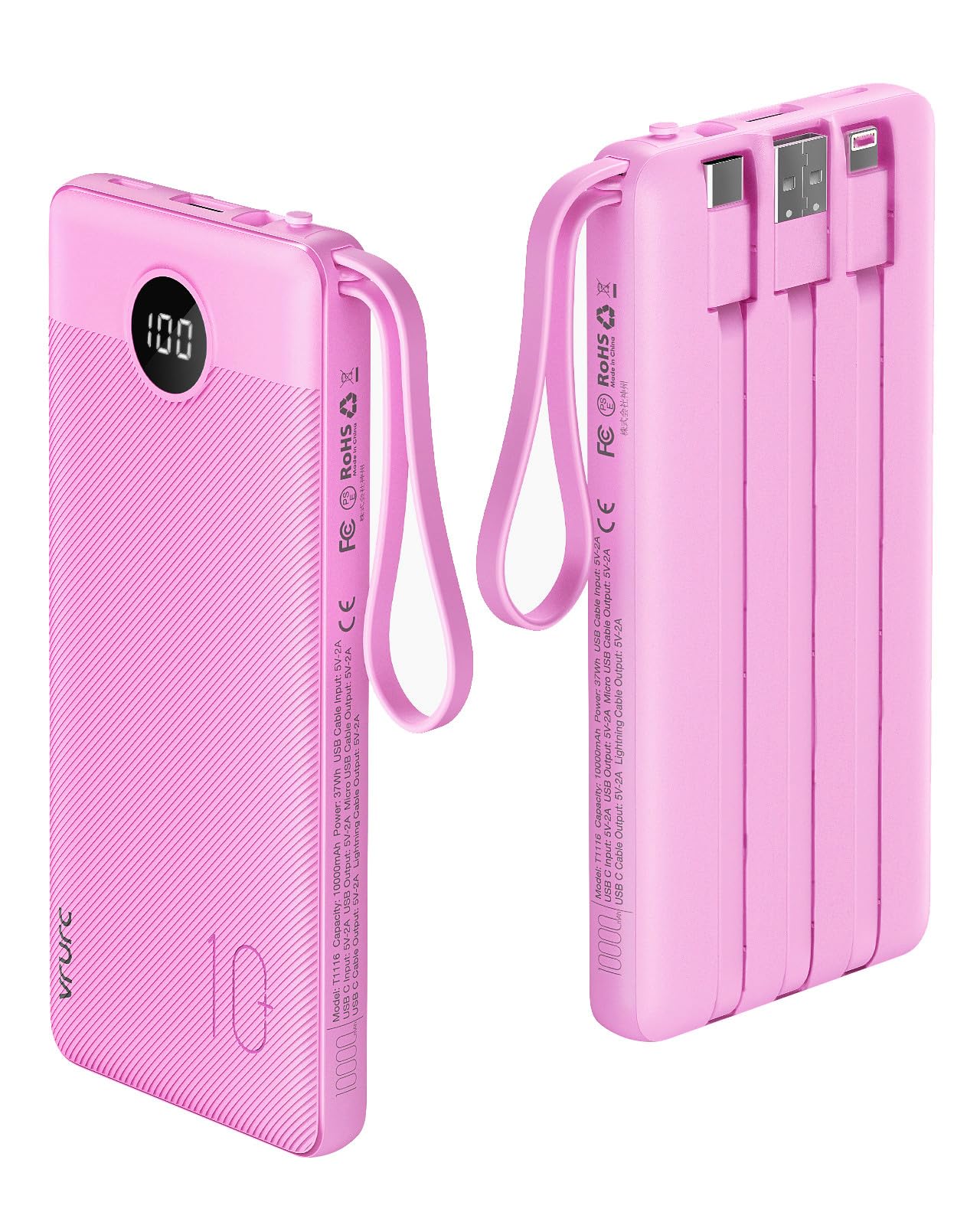 Foto 2 pulgar | Banco De Energía Vrurc De 10000 Mah Con Pantalla Led De 5 Salidas Y 2 Entradas - Venta Internacional.