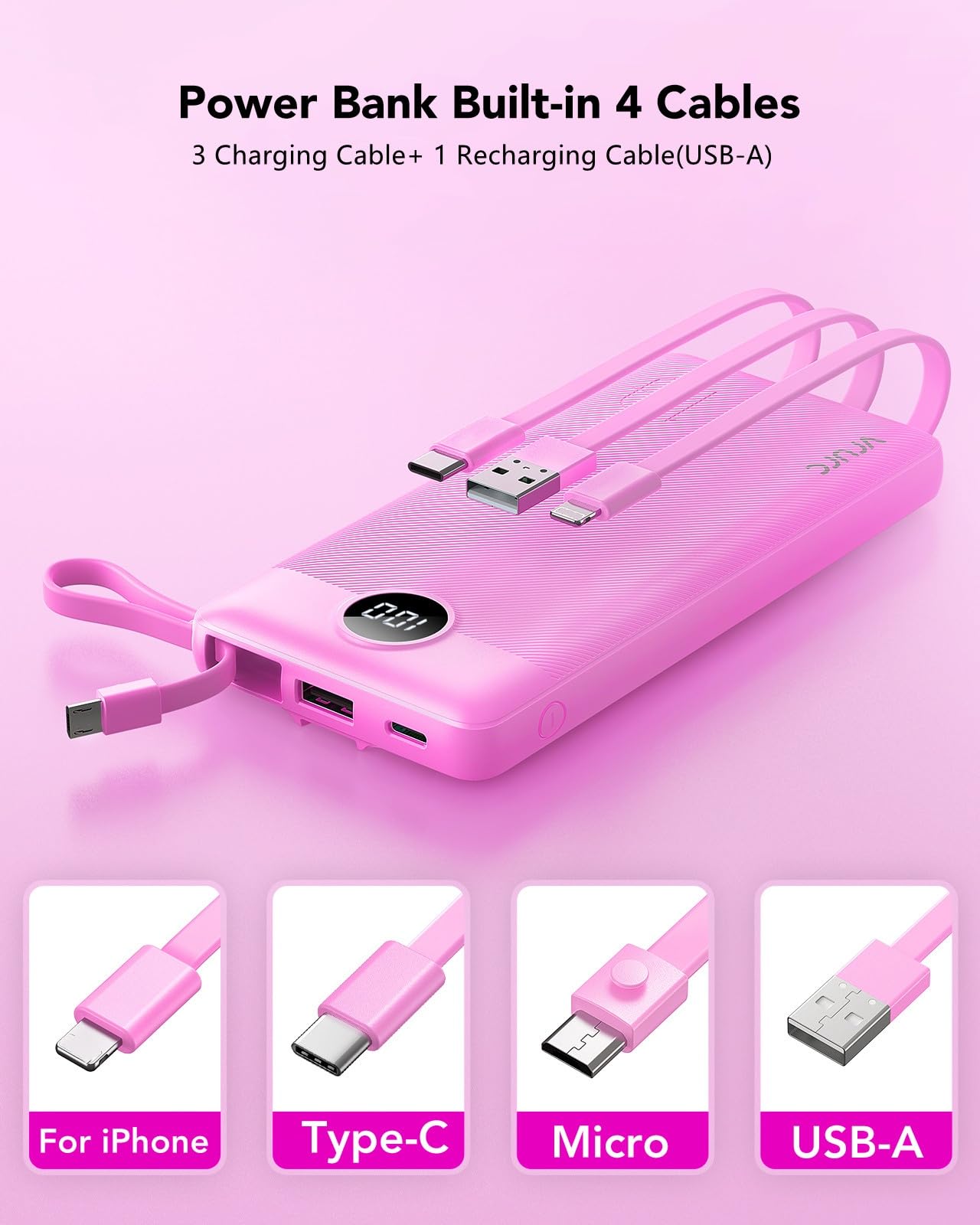 Foto 3 pulgar | Banco De Energía Vrurc De 10000 Mah Con Pantalla Led De 5 Salidas Y 2 Entradas - Venta Internacional.
