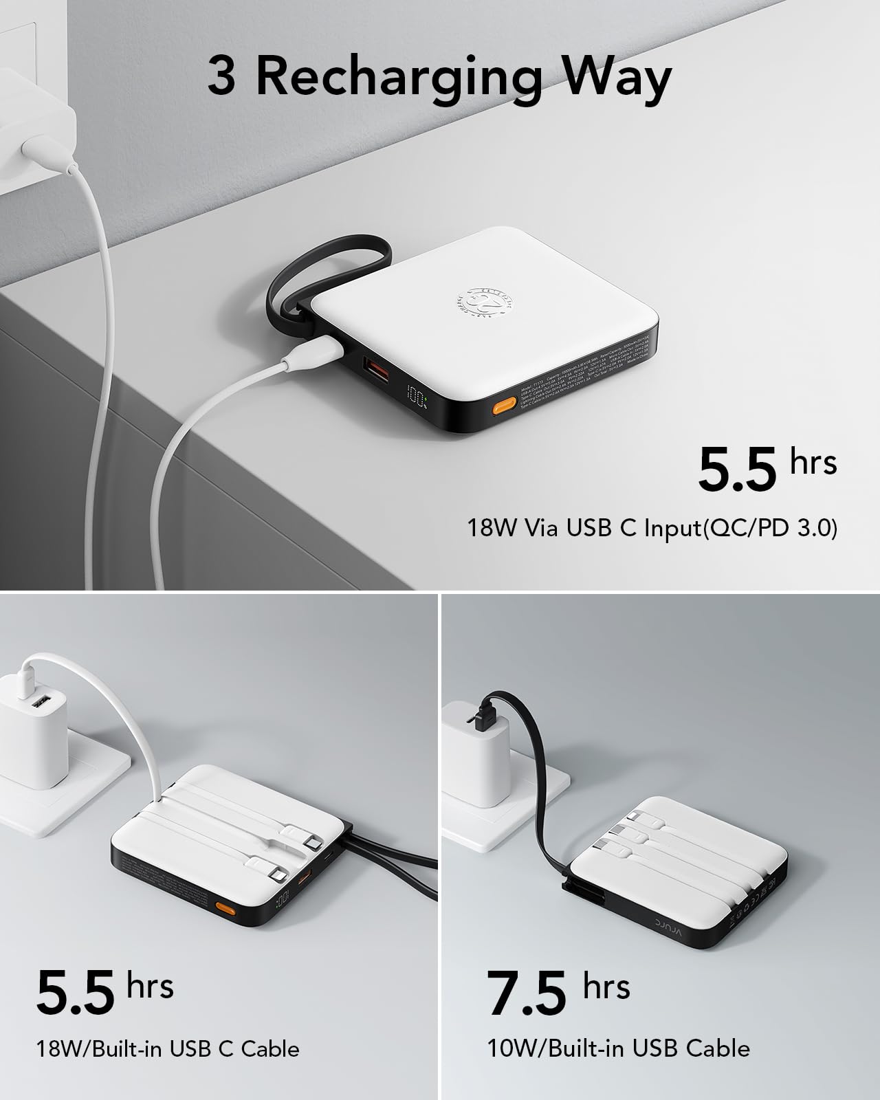 Foto 6 pulgar | Cargador Portátil Vrurc Power Bank De 20000 Mah Para Iphone, Color Blanco - Venta Internacional.