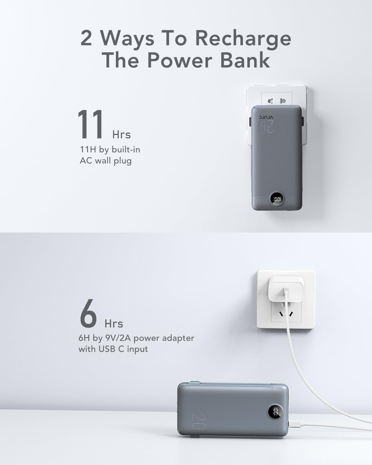 Foto 5 pulgar | Cargador Portátil Power Bank 20000mah Vrurc De Carga Rápida - Venta Internacional.