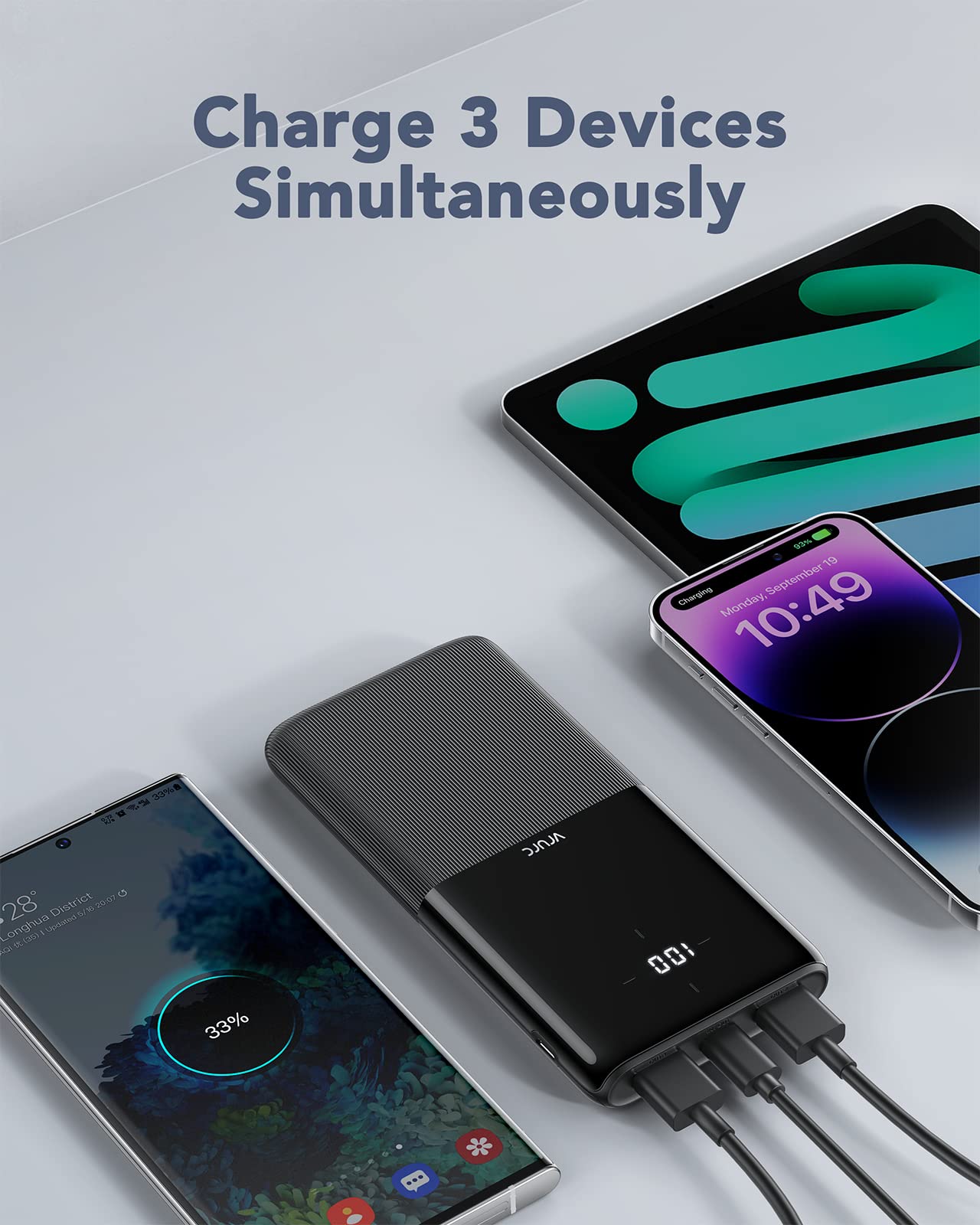 Foto 5 pulgar | Cargador Portátil Vrurc Power Bank De 10.000 Mah, Paquete De 2 Unidades, Negro+blanco - Venta Internacional.