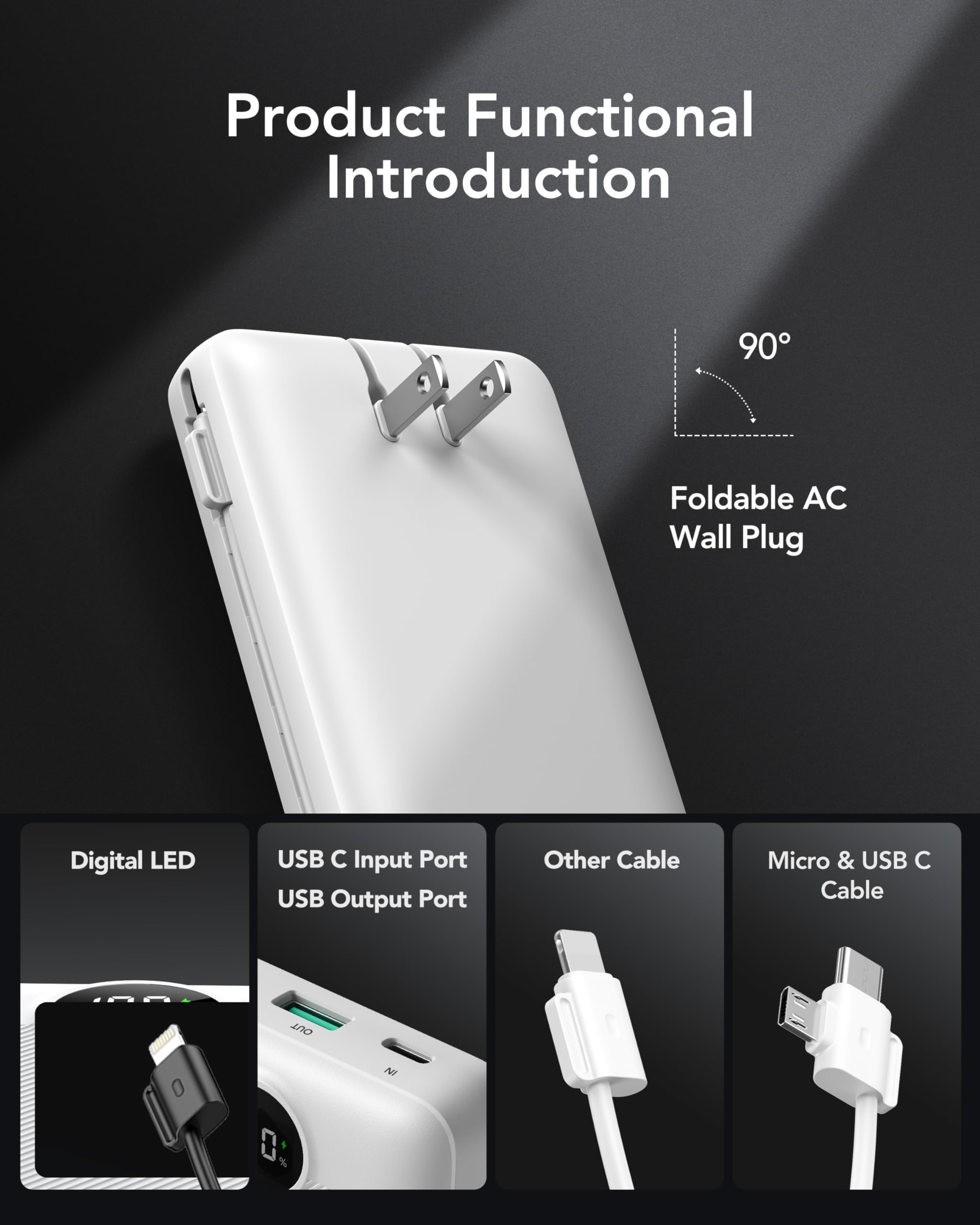 Foto 3 pulgar | Power Bank Vrurc 20000 Mah De Carga Rápida Usb-c, 4 Salidas Y 2 Entradas - Venta Internacional.
