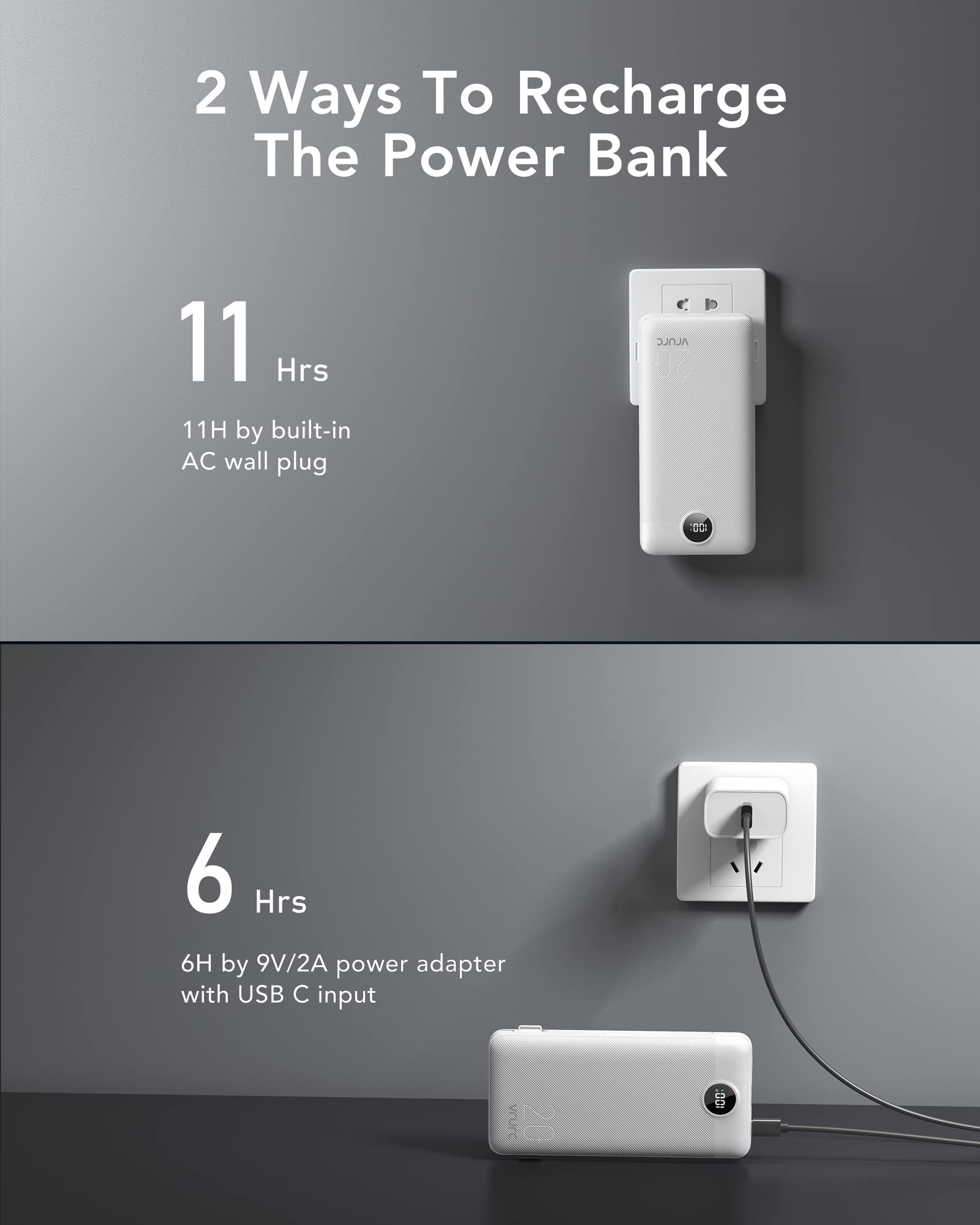 Foto 5 pulgar | Power Bank Vrurc 20000 Mah De Carga Rápida Usb-c, 4 Salidas Y 2 Entradas - Venta Internacional.