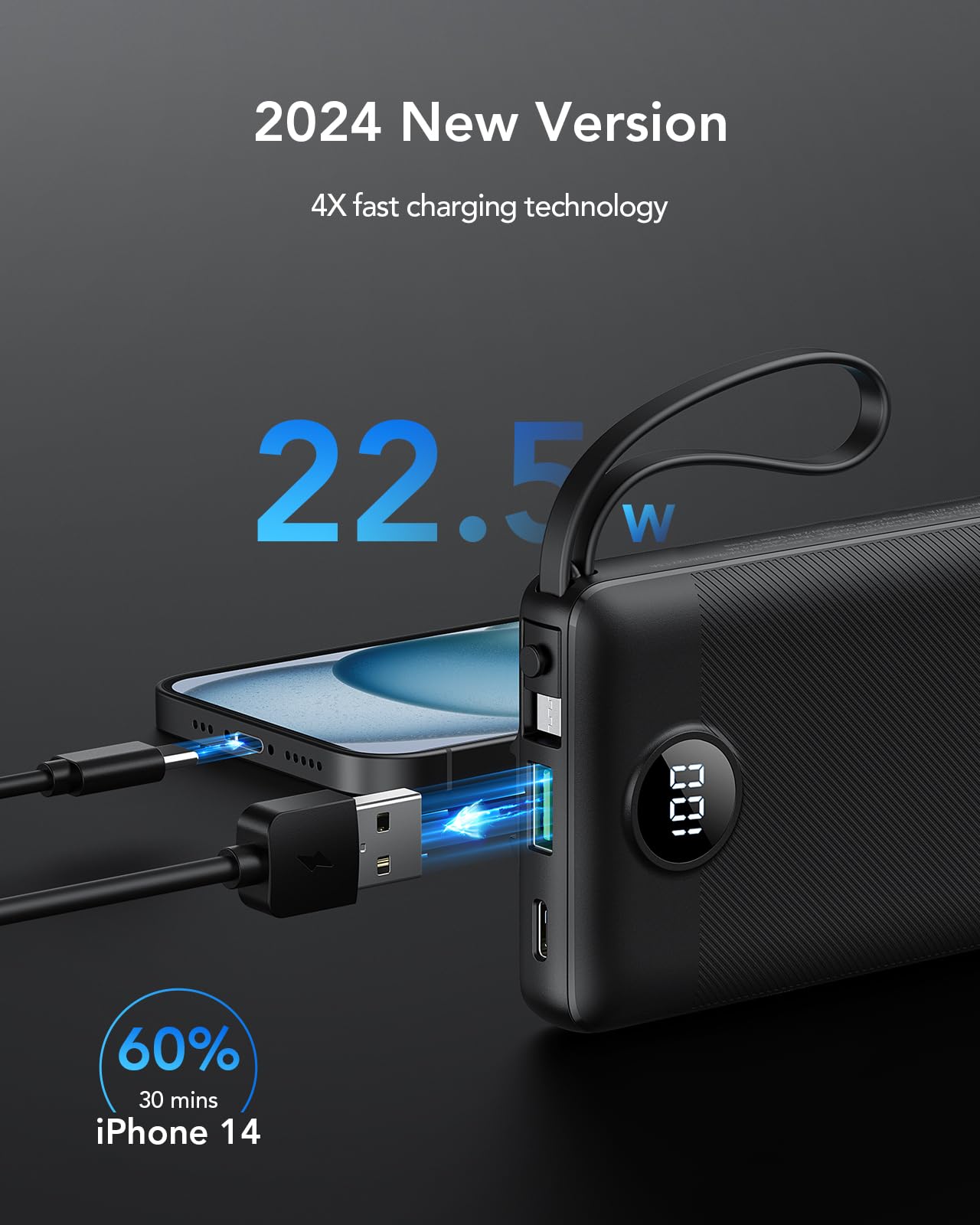 Foto 3 pulgar | Cargador Portátil Power Bank Vrurc De 10000 Mah Con 22,5 W - Venta Internacional.