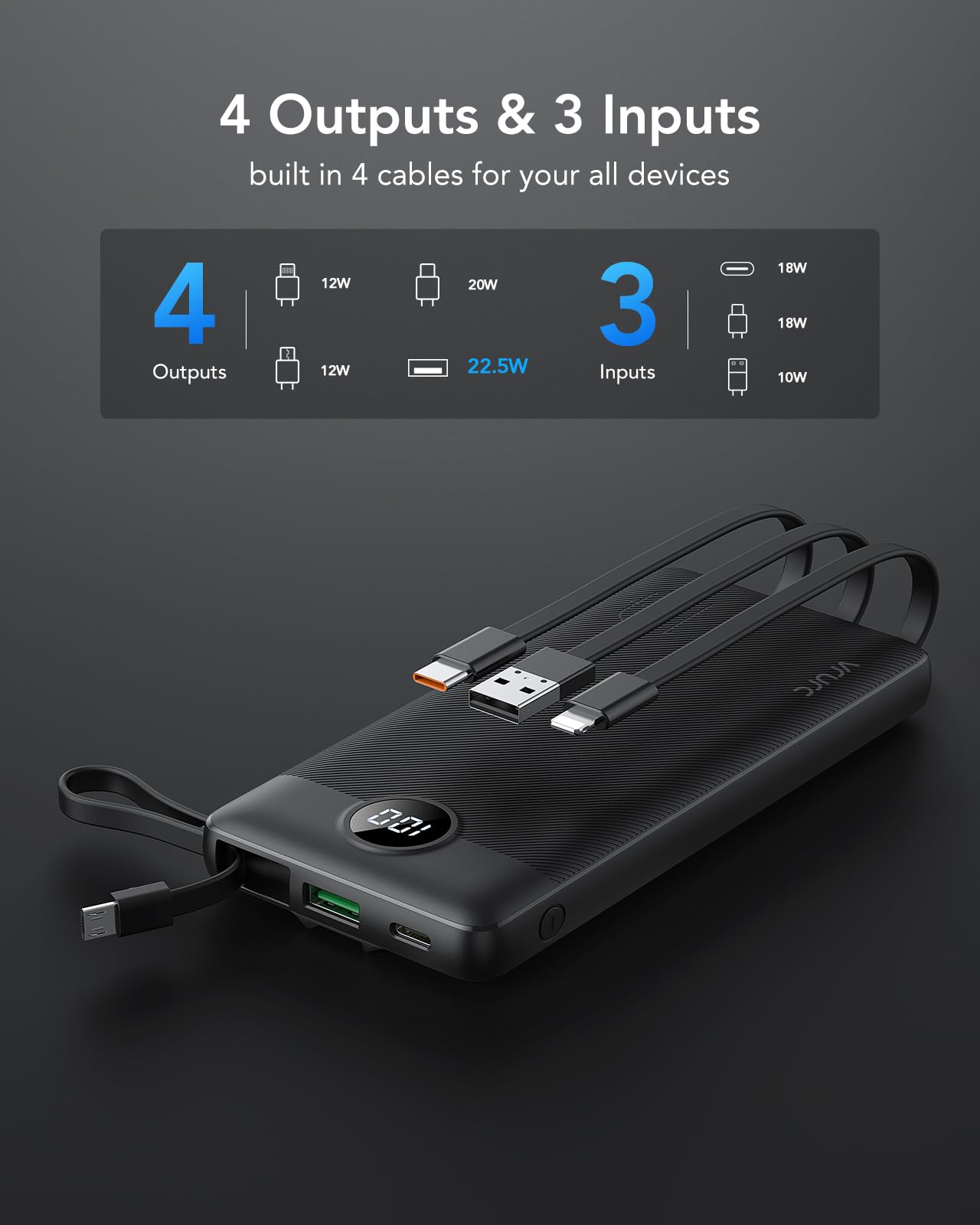 Foto 4 pulgar | Cargador Portátil Power Bank Vrurc De 10000 Mah Con 22,5 W - Venta Internacional.