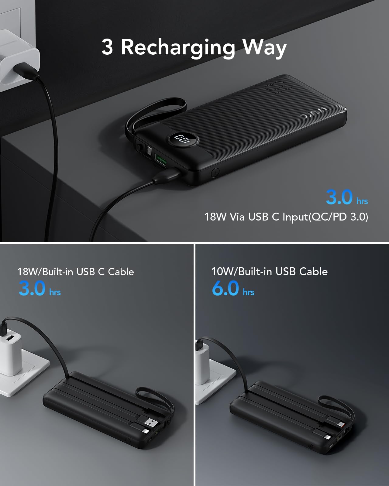 Foto 7 pulgar | Cargador Portátil Power Bank Vrurc De 10000 Mah Con 22,5 W - Venta Internacional.