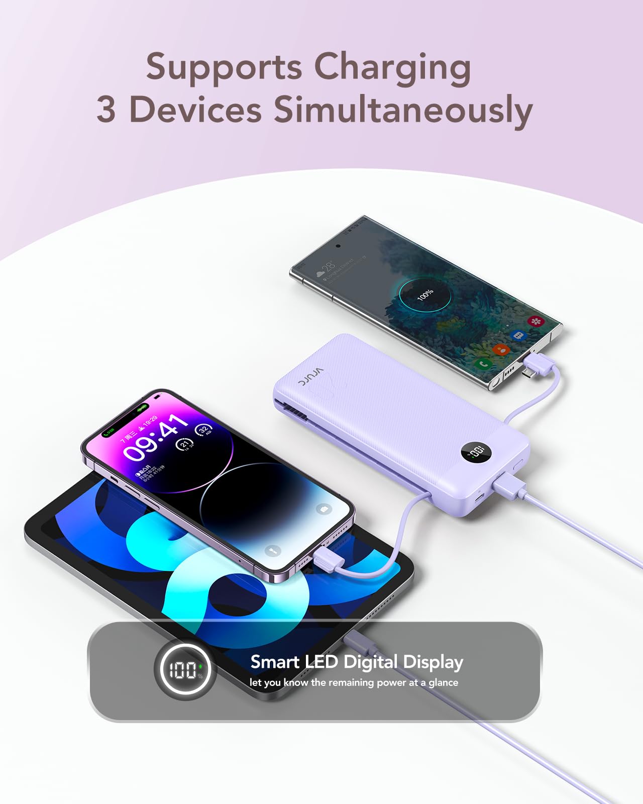 Foto 8 pulgar | Cargador Portátil Vrurc 20000mah Usb C De Carga Rápida Morado - Venta Internacional.