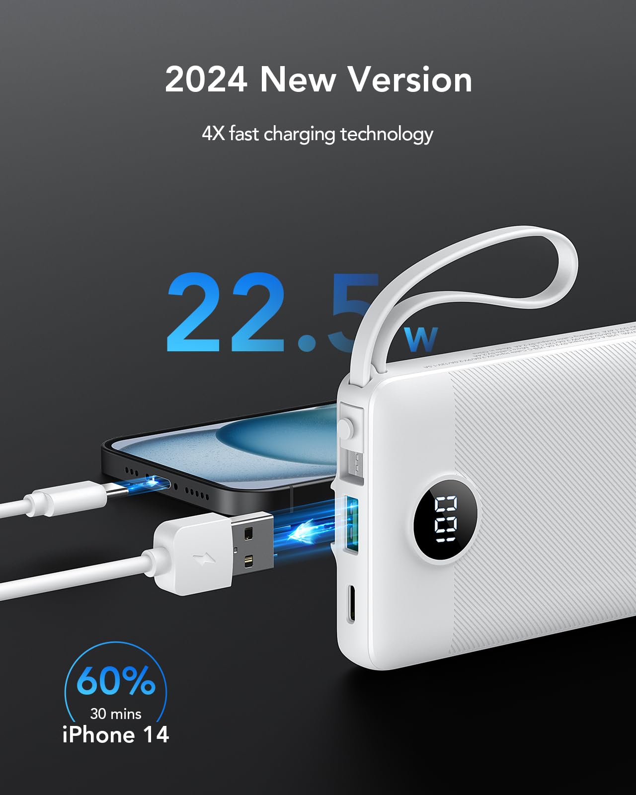 Foto 3 pulgar | Power Bank Vrurc, 10000 Mah, 22,5 W, Carga Rápida, Entrada/salida Usb-c - Venta Internacional.