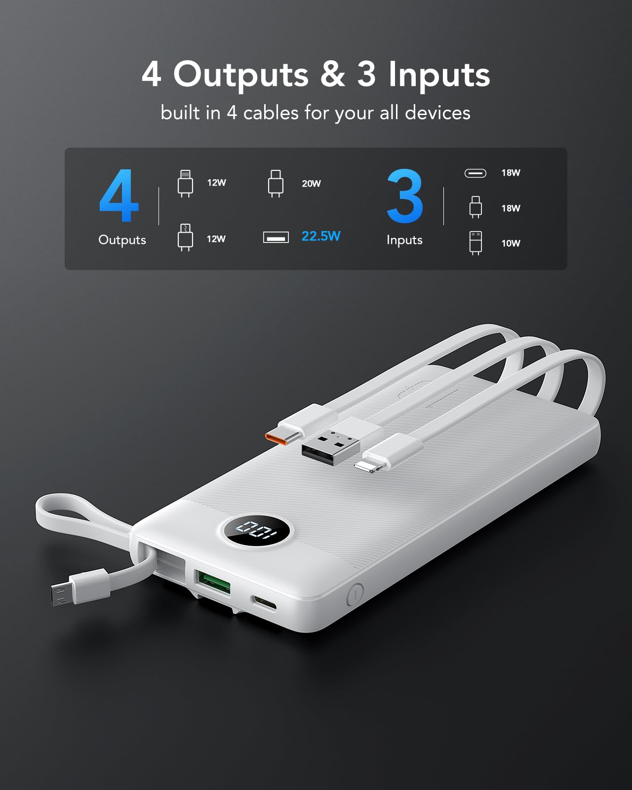 Foto 4 pulgar | Power Bank Vrurc, 10000 Mah, 22,5 W, Carga Rápida, Entrada/salida Usb-c - Venta Internacional.