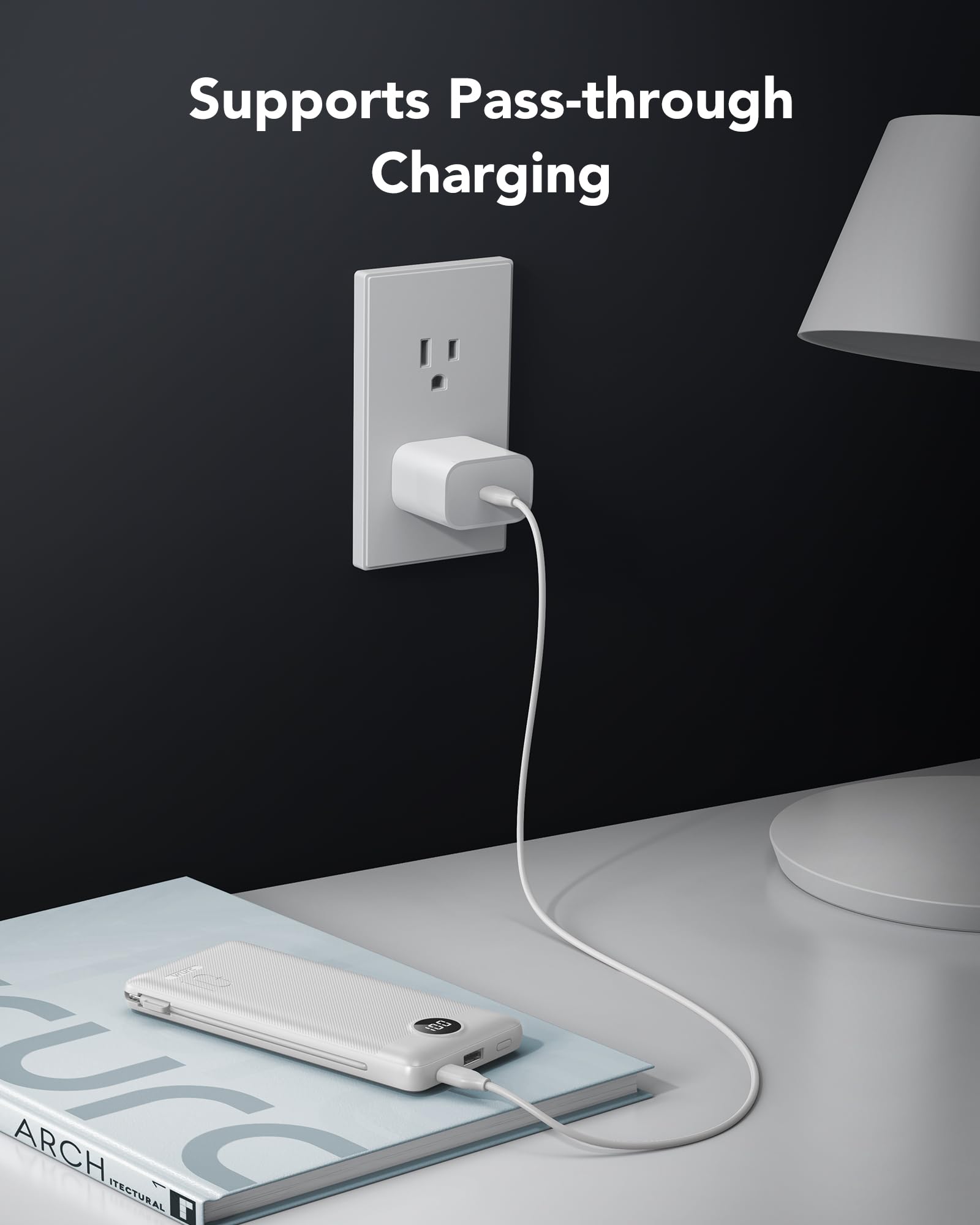 Foto 8 pulgar | Cargador Portátil Vrurc De 10000 Mah Con Enchufe De Pared De 22,5 W, Color Blanco - Venta Internacional.