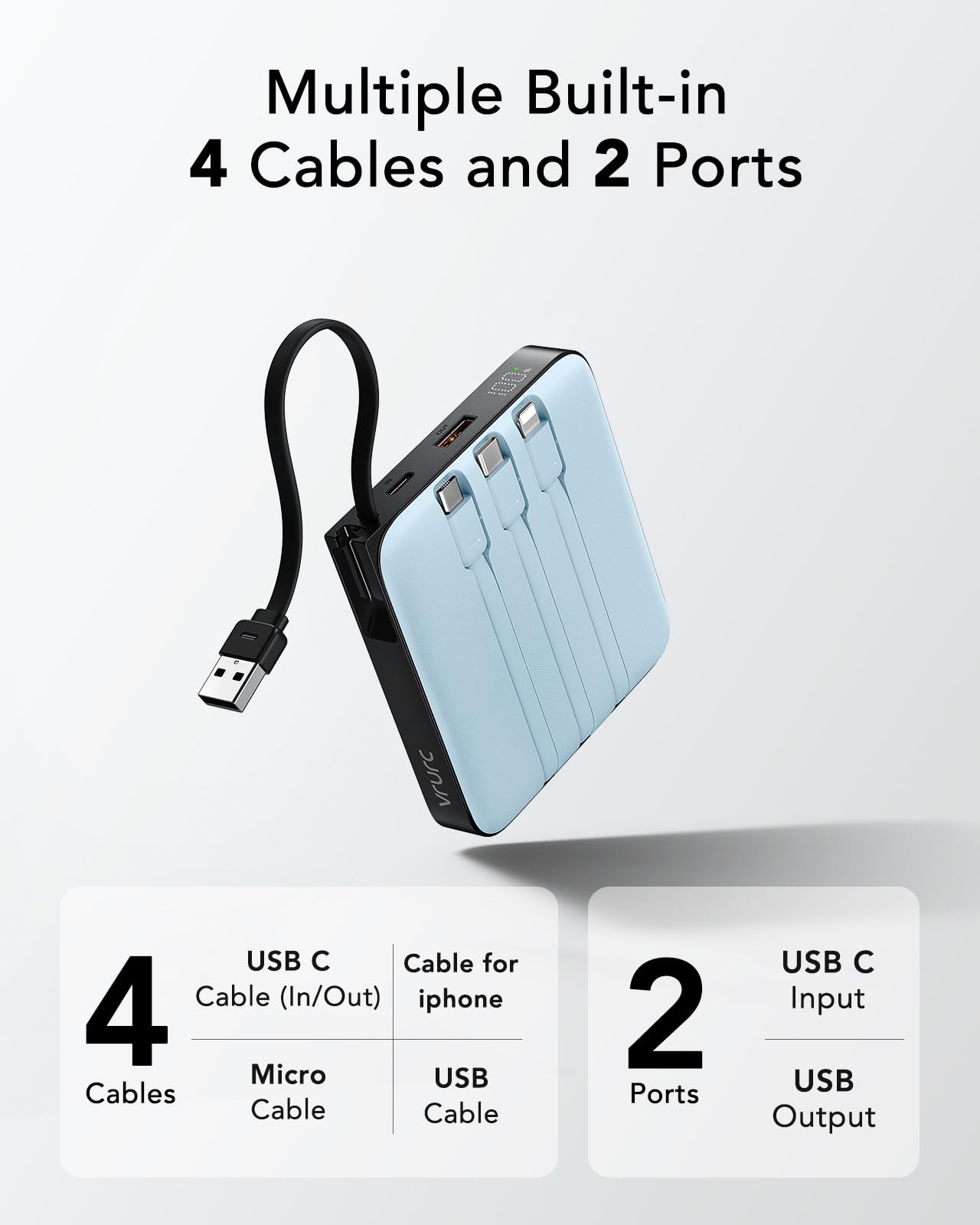 Foto 8 pulgar | Cargador Portátil Vrurc 20000 Mah 22,5 W Usb C Power Bank Azul - Venta Internacional.