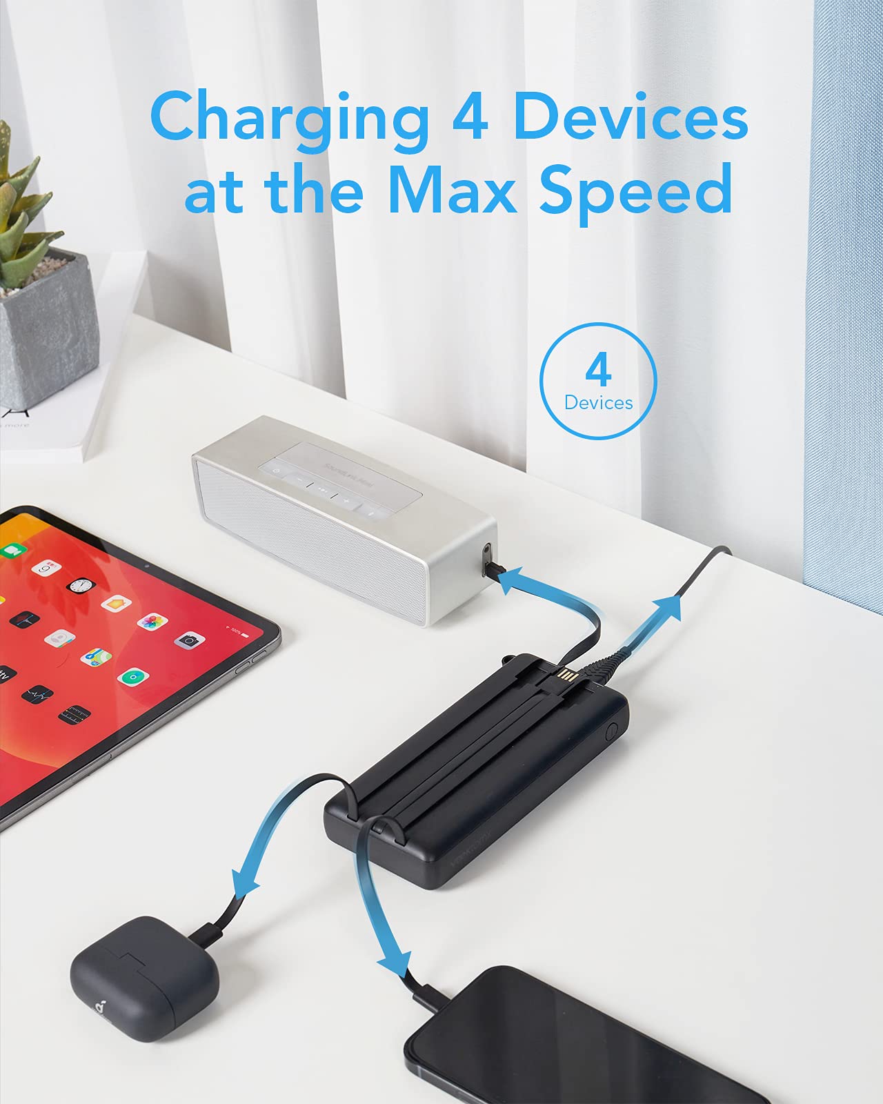 Foto 7 | Cargador Portátil Vrurc Power Bank De 20000 Mah Con Cables Integrados - Venta Internacional.