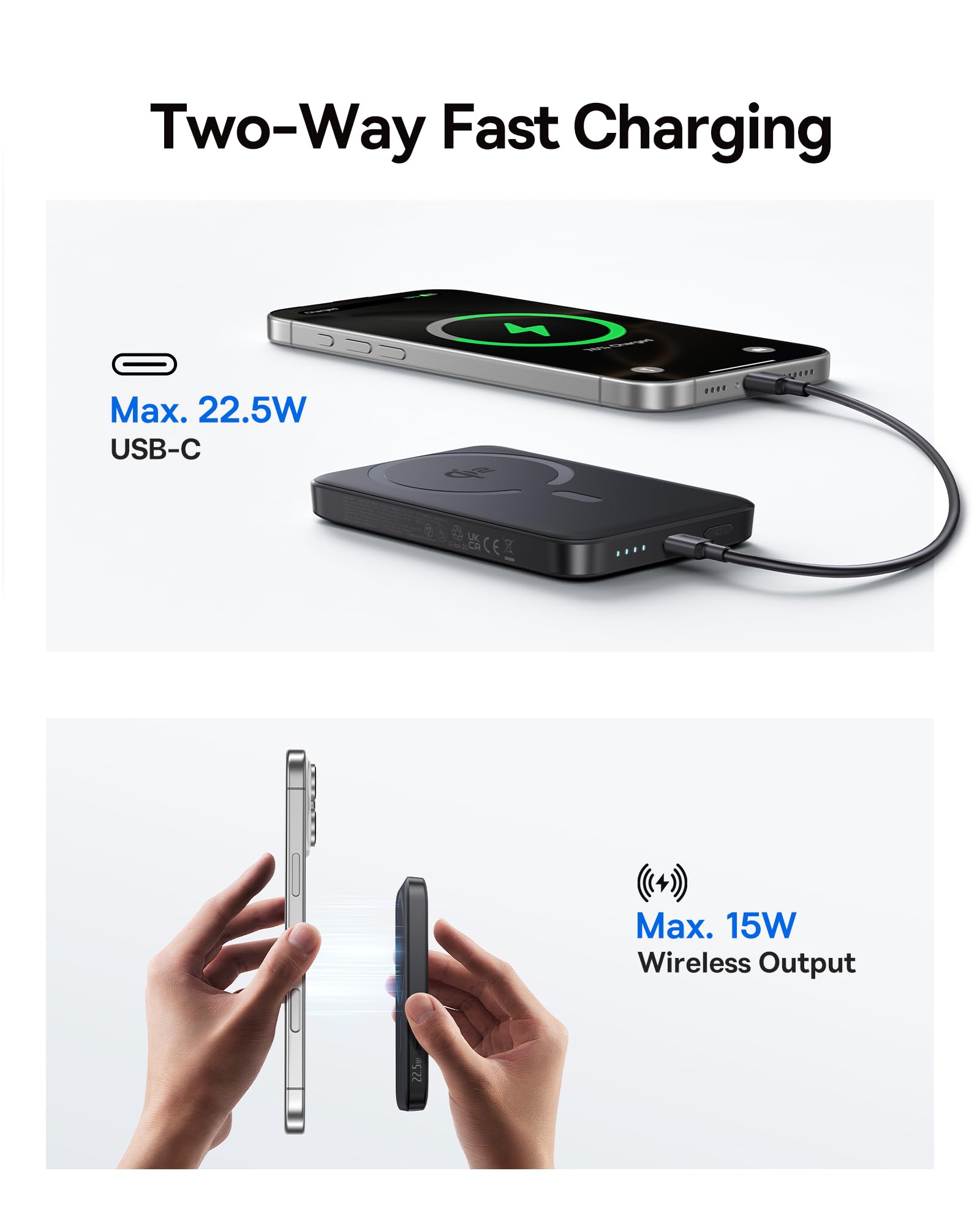 Foto 3 | Cargador Portátil Baseus Magsafe De 15 W  Batería Externa Inalámbrica De 10000 Mah - Venta Internacional.