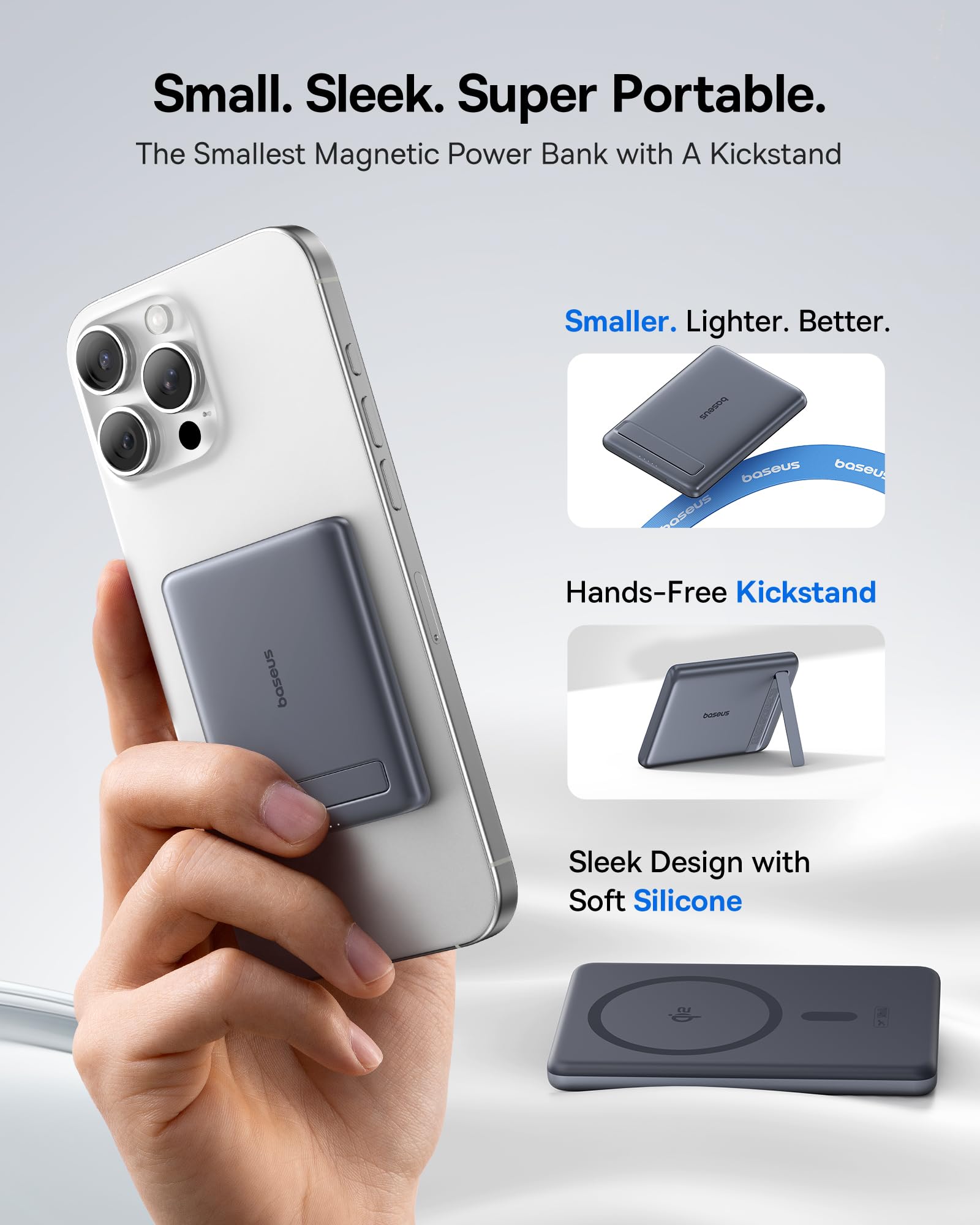 Foto 3 | Cargador Portátil Magnético Power Bank Baseus Picogo 5000 Mah - Venta Internacional.