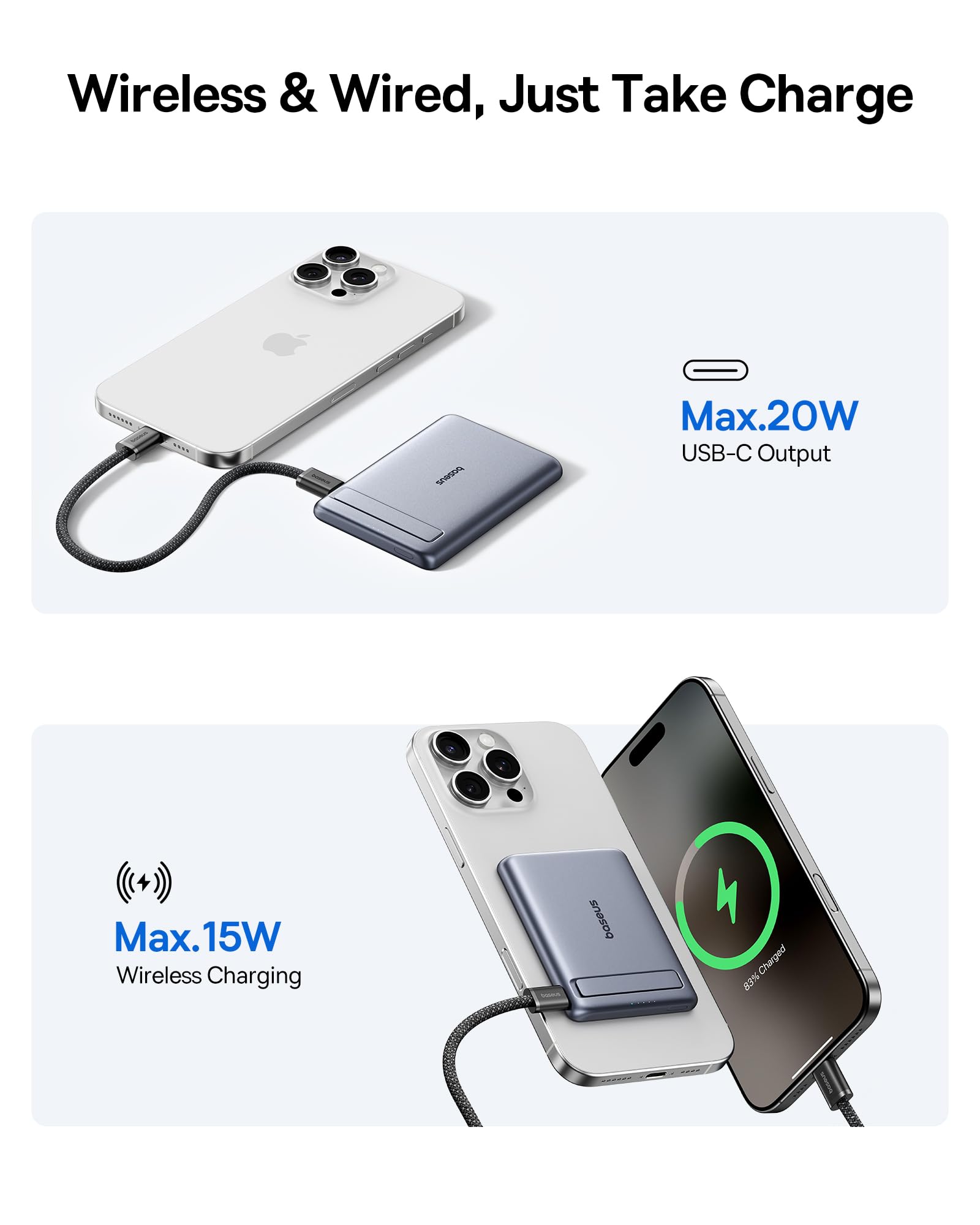 Foto 5 | Cargador Portátil Magnético Power Bank Baseus Picogo 5000 Mah - Venta Internacional.