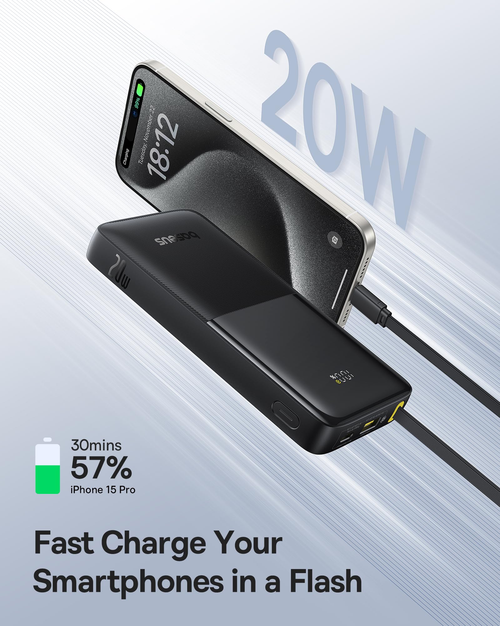 Foto 4 pulgar | Cargador Portátil Baseus Power Bank De 10000 Mah  Carga Rápida Pd De 20 W - Venta Internacional.