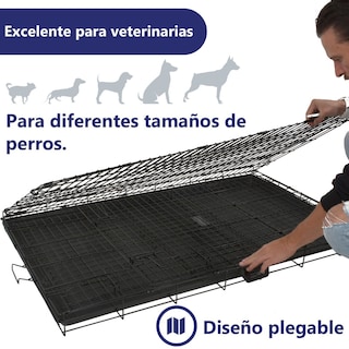 Foto 2 | Jaula para Perro Metálica Plegable Transportadora Rack & Rack color Negro