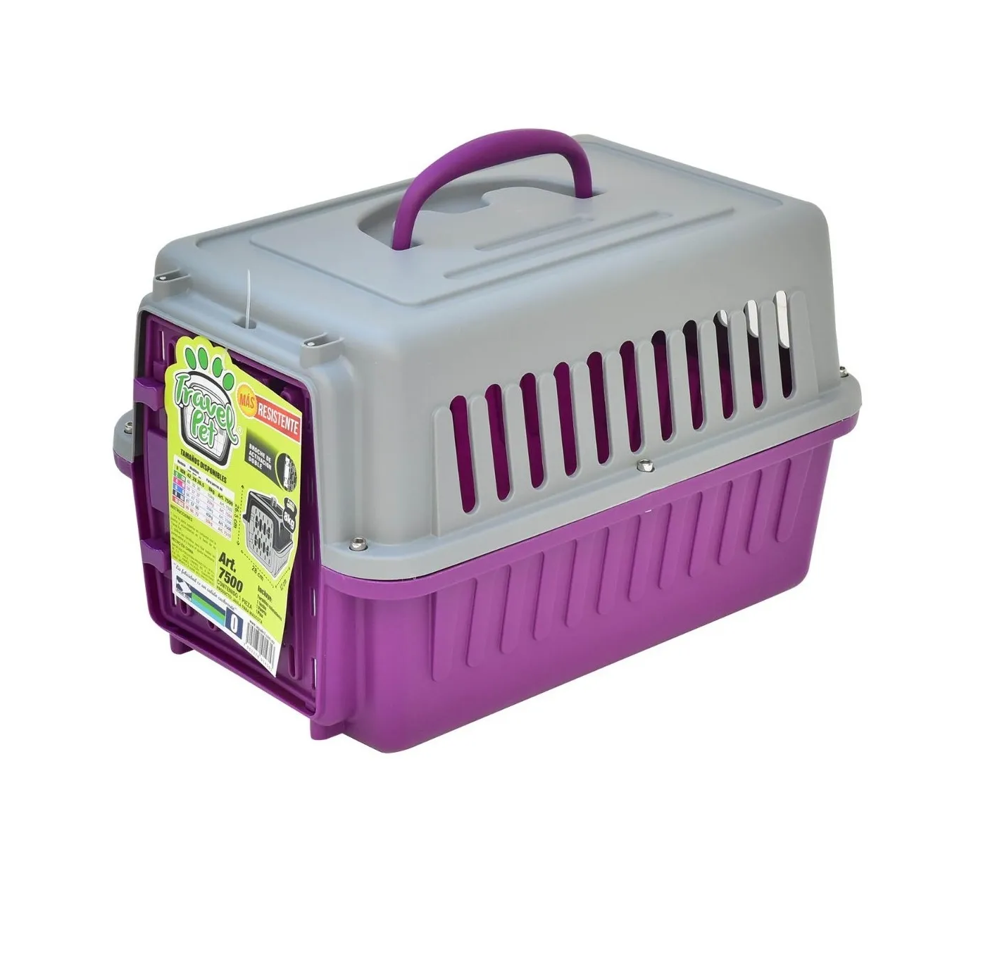 Foto 4 pulgar | Jaula Transportadora para Perro y Gato Conejo Mascota color Morado