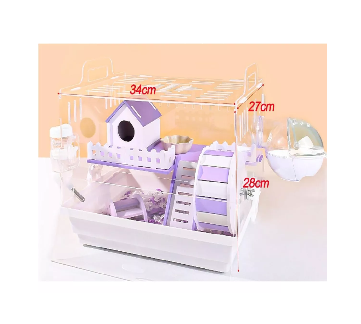Foto 5 pulgar | Jaulas Para Hamster Bebedero Morado Con Blanco