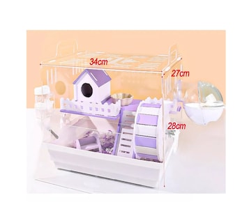 Foto 4 | Jaulas Para Hamster Bebedero Morado Con Blanco