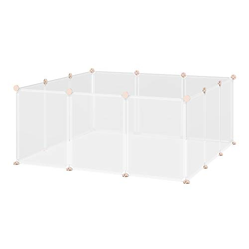 Jaula Pet Playpen Pawhut Diy Para Animales Pequeños, 12 Paneles, Color Blanco - Venta Internacional.