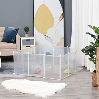 Foto 2 | Jaula Pet Playpen Pawhut Diy Para Animales Pequeños, 12 Paneles, Color Blanco - Venta Internacional.