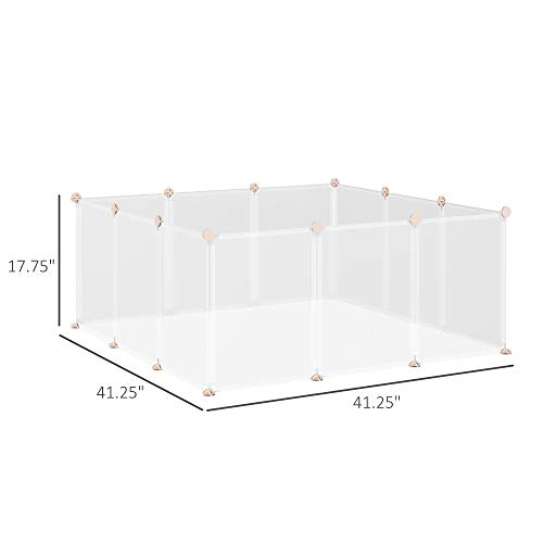 Foto 4 pulgar | Jaula Pet Playpen Pawhut Diy Para Animales Pequeños, 12 Paneles, Color Blanco - Venta Internacional.