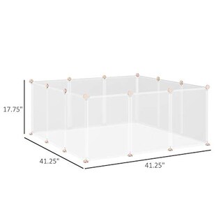 Foto 3 | Jaula Pet Playpen Pawhut Diy Para Animales Pequeños, 12 Paneles, Color Blanco - Venta Internacional.