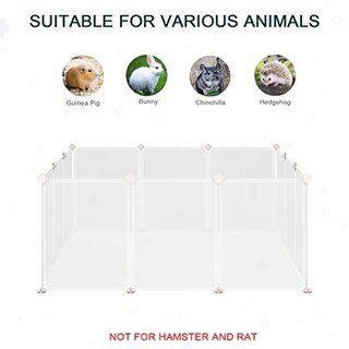 Foto 5 | Jaula Pet Playpen Pawhut Diy Para Animales Pequeños, 12 Paneles, Color Blanco - Venta Internacional.