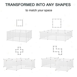 Foto 6 | Jaula Pet Playpen Pawhut Diy Para Animales Pequeños, 12 Paneles, Color Blanco - Venta Internacional.