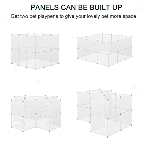 Foto 8 pulgar | Jaula Pet Playpen Pawhut Diy Para Animales Pequeños, 12 Paneles, Color Blanco - Venta Internacional.