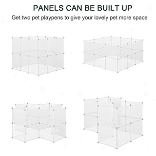 Foto 7 | Jaula Pet Playpen Pawhut Diy Para Animales Pequeños, 12 Paneles, Color Blanco - Venta Internacional.