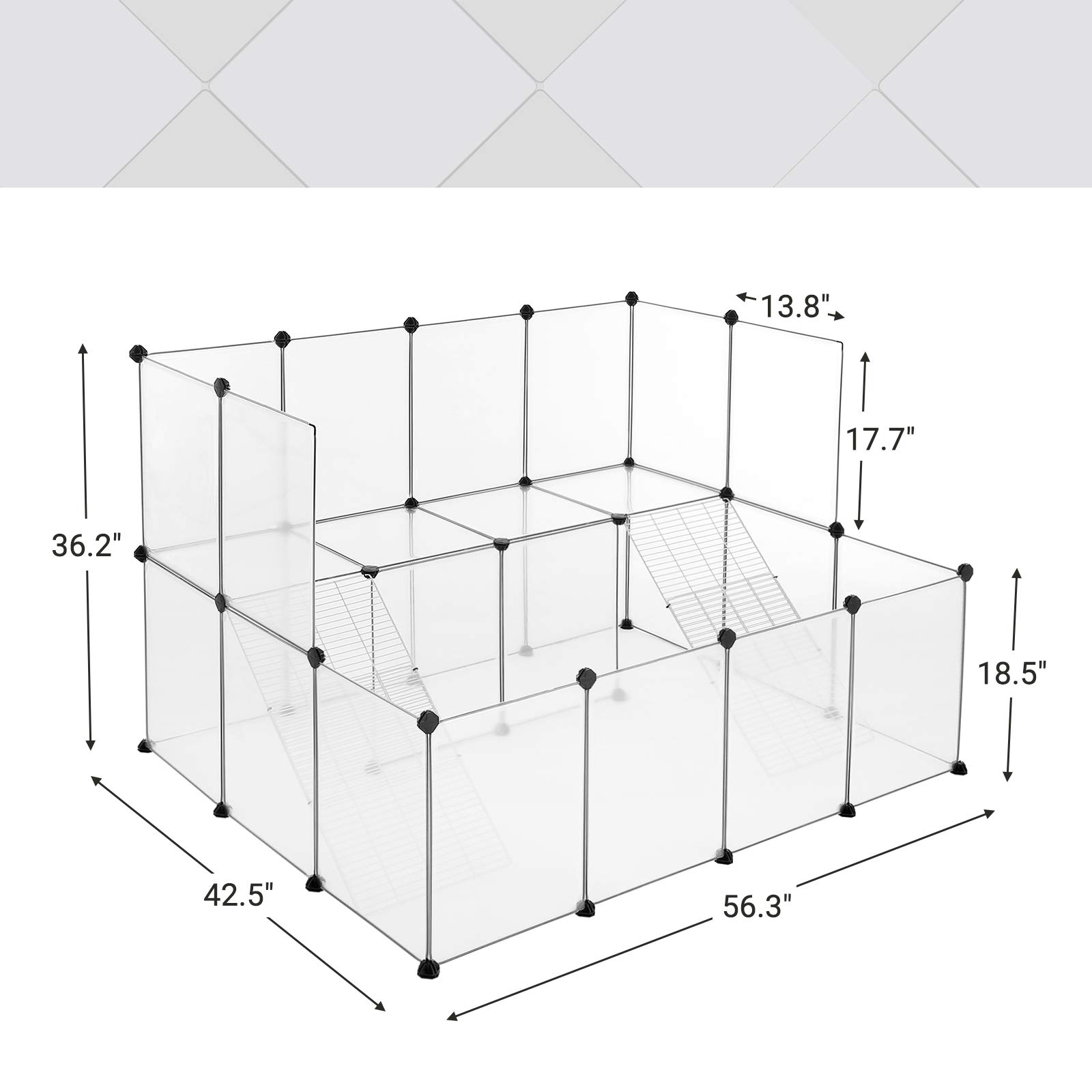 Foto 7 | Playpen Songmics, Conejillo De Indias Con Rampa Para Animales Pequeños - Venta Internacional.