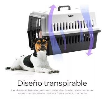 Foto 3 | Jaula Transportadora Portatil Perro Gato Conejo Mascota Negro Blanco