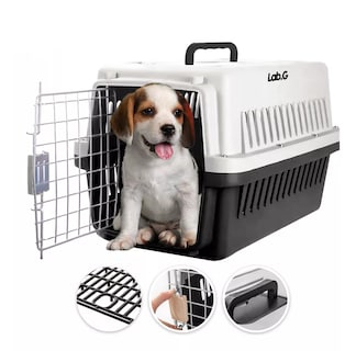 Foto 5 | Jaula Transportadora Portatil Perro Gato Conejo Mascota Negro Blanco