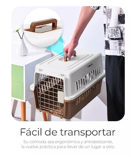Foto 3 | Jaula Transportadora Portatil Perro Gato Conejo Mascota Cafe Blanco
