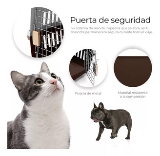 Foto 5 | Jaula Transportadora Portatil Perro Gato Conejo Mascota Cafe Blanco