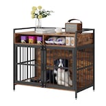 Mueble Tipo Jaula Para Perros Vevor Furniture Style 104 Cm, Color Marrón Rústico - Venta Internacional.