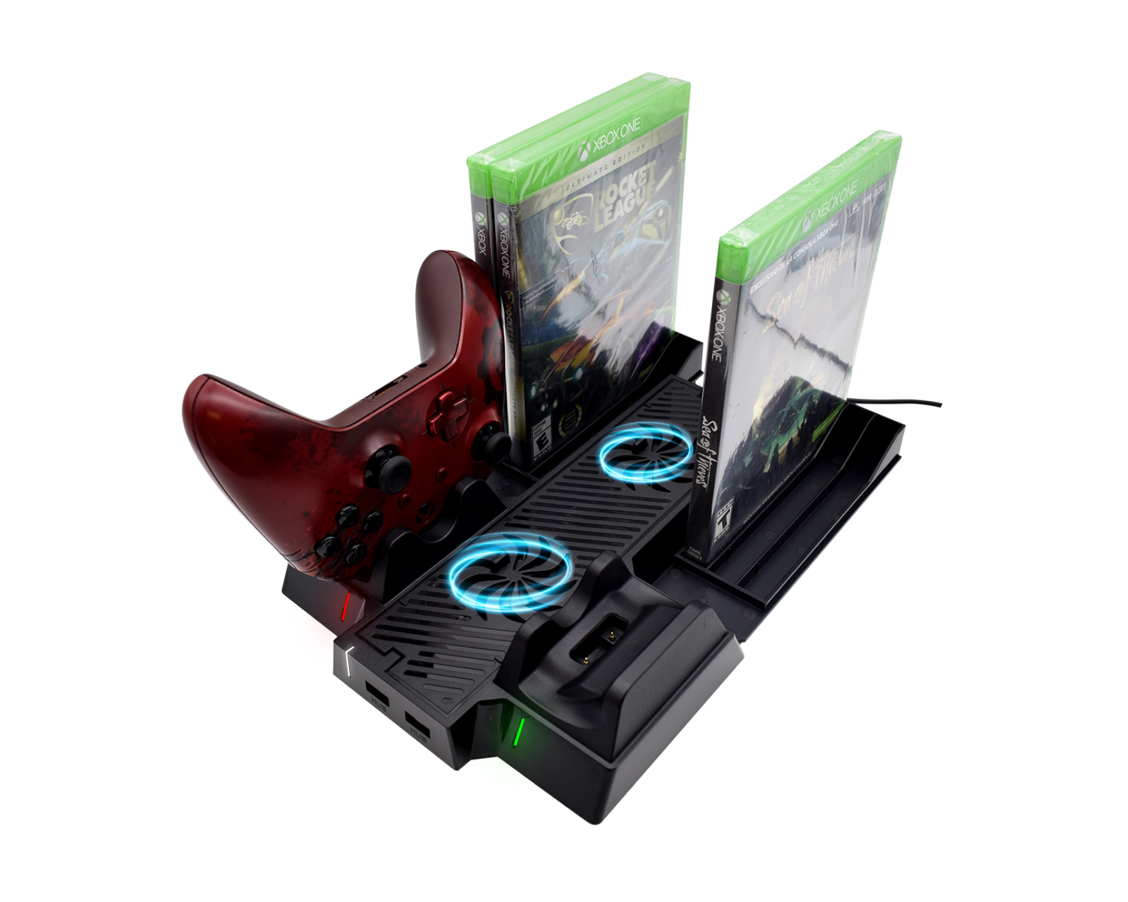 Foto 2 pulgar | Base Ventilador Virtual Zone color Negro para Xbox One X y Cargador Doble para Control