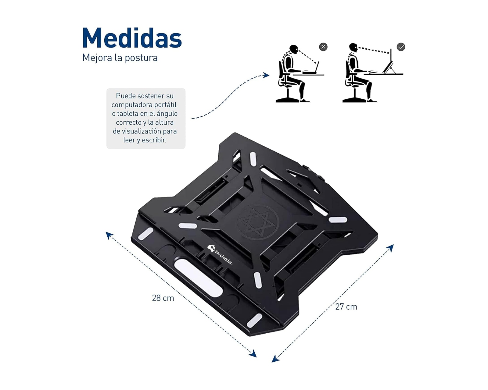Foto 5 pulgar | Soporte para Laptop Bluelander AIDPAN-2063 color Negro