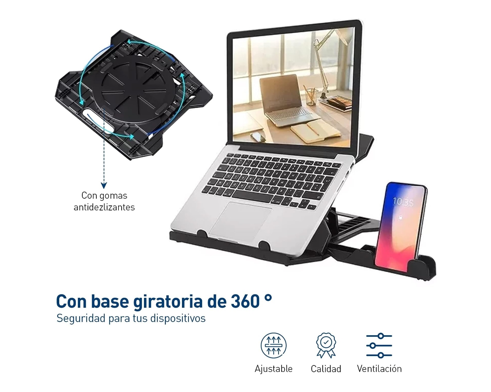 Foto 6 pulgar | Soporte para Laptop Bluelander AIDPAN-2063 color Negro